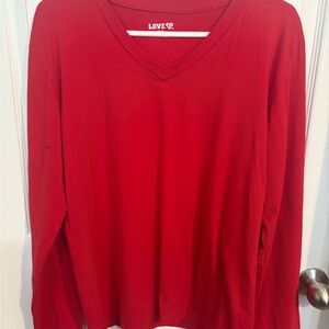 Love Red V-Neck Top